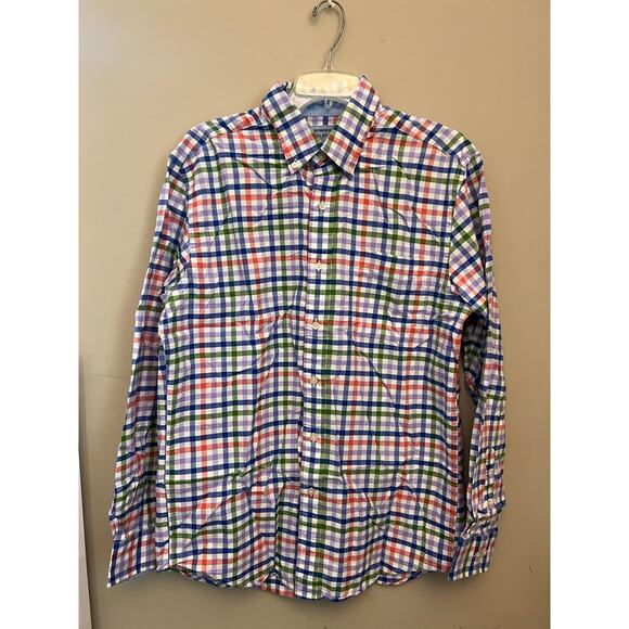 Saddlebred Mens Button Down Vintage Oxford Dress ShirtbSize Medium Plaid - Picture 2 of 5